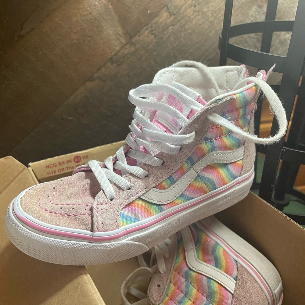 Vans sk8-high size 12 pink rainbow KIDS